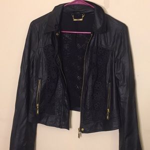 Mid Length Black Leather Jacket